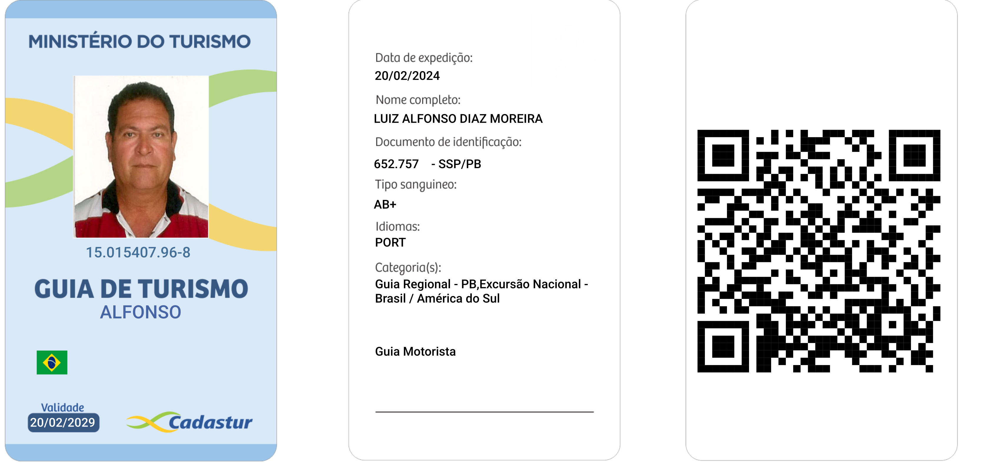 reprodução do crachá virtual do guia alfonso