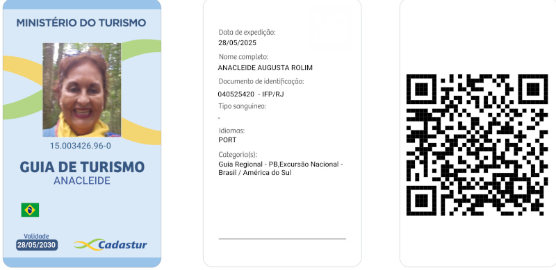 cópia do crachá oficial da Guia de Turismo Ana Cleide