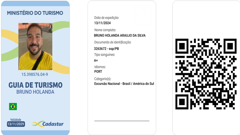 cracha oficial do guia de turismo Bruno Holanda
