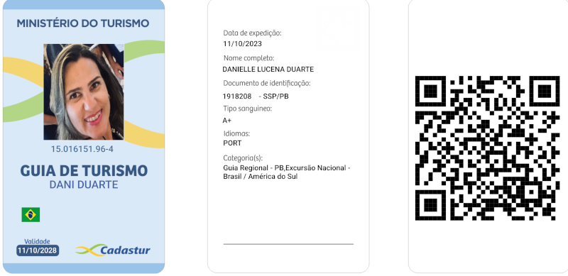 cópia do crachá oficial da Guia de Turismo dani duarte