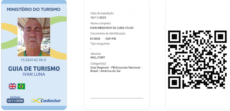 cópia do crachá oficial da Guia de Turismo Ivan Luna