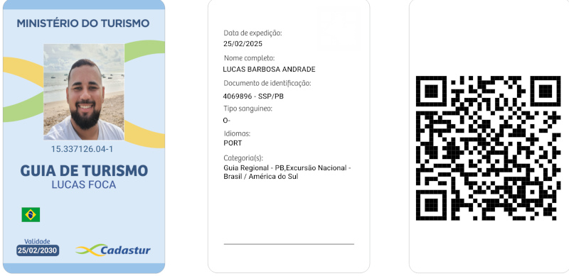 cópia do crachá oficial do Guia de Turismo Lucas 