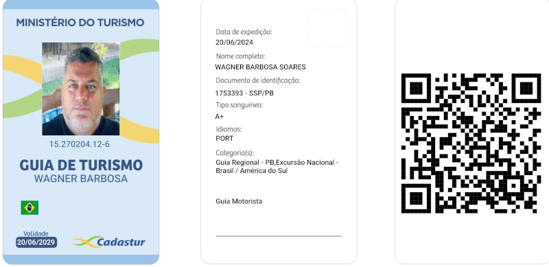 cópia do crachá oficial do Guia de Turismo  Wagner Barbosa