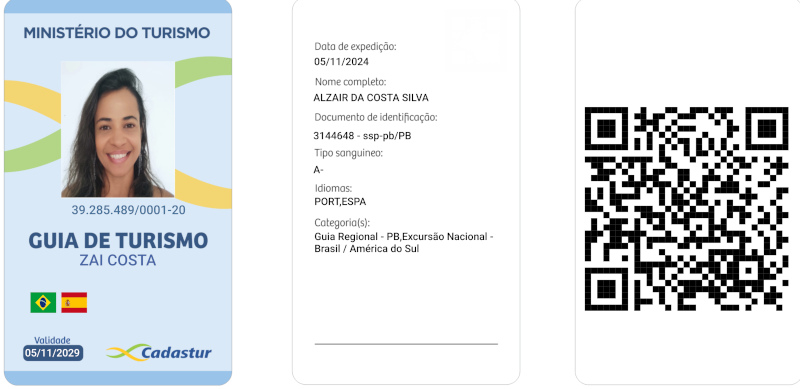 cópia do crachá oficial da Guia de Turismo Alzair 